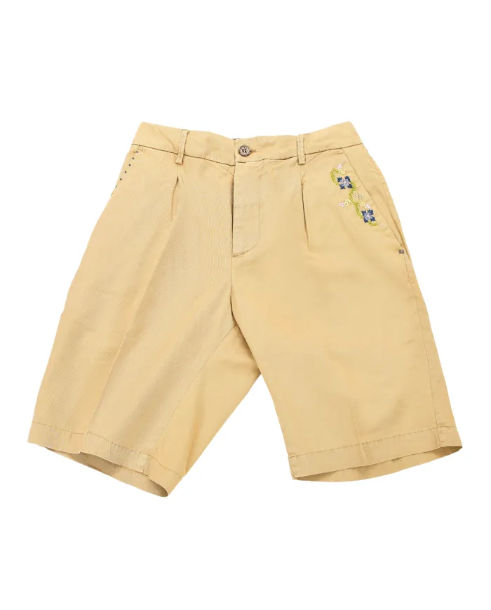 Bermuda Uomo sabbia con ricami MIDI411 R00493|BOB Bermuda Uomo sabbia con ricami MIDI411 R00493|BOB