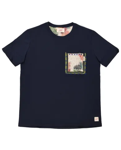T-shirt Uomo blu con taschino a fantasia POCKET VR0337|BOB T-shirt Uomo blu con taschino a fantasia POCKET VR0337|BOB