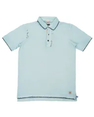 Polo Uomo azzurra con ricami RICKY R00487|BOB