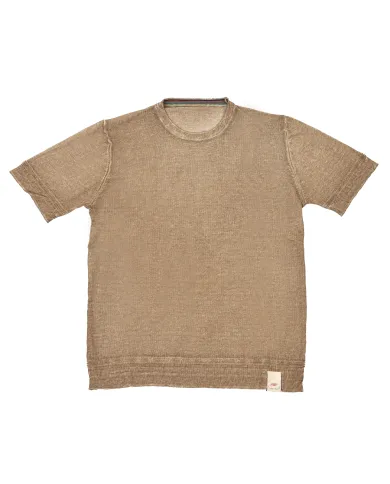 Maglia Uomo reversibile tabacco in misto lino YORKS|BOB Maglia Uomo reversibile tabacco in misto lino YORKS|BOB