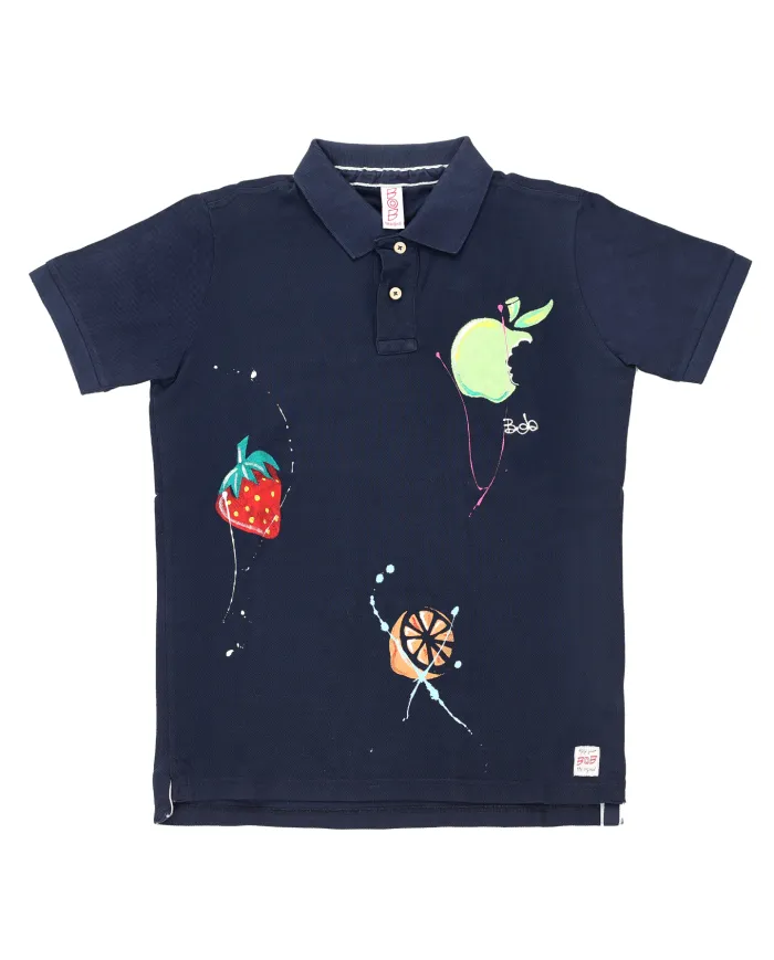 Polo Uomo blu dipinta BOB DIS159|BOB Polo Uomo blu dipinta BOB DIS159|BOB