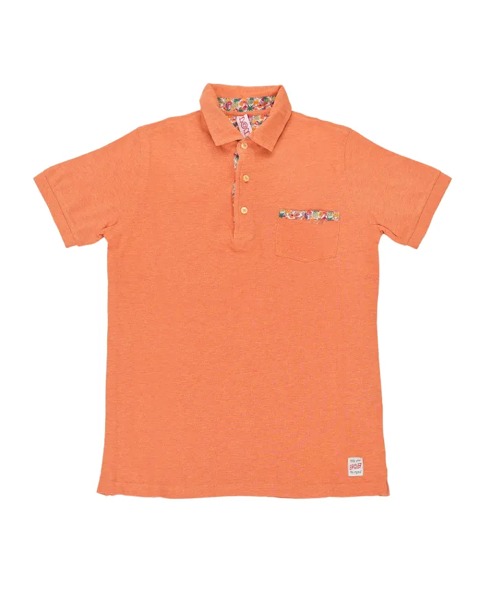 Polo Uomo arancione con taschino SAINTP|BOB Polo Uomo arancione con taschino SAINTP|BOB