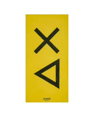 Telo mare Uomo giallo con logo in contrasto X35110|SUN68 BEACH Telo mare Uomo giallo con logo in contrasto X35110|SUN68 BEACH