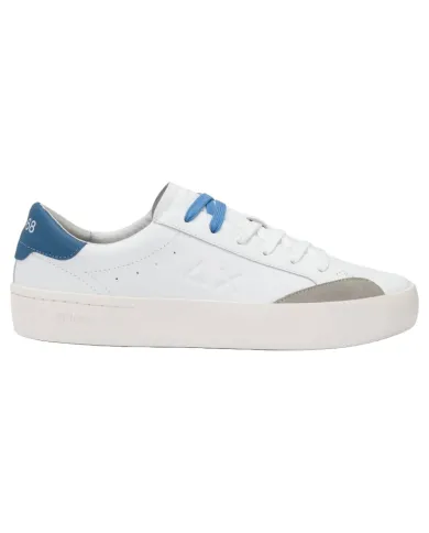 Sneakers Uomo banca/blu avio in pelle Z35140 STREET LEATHER|SUN68 Sneakers Uomo banca/blu avio in pelle Z35140 STREET LEATHER|SUN68