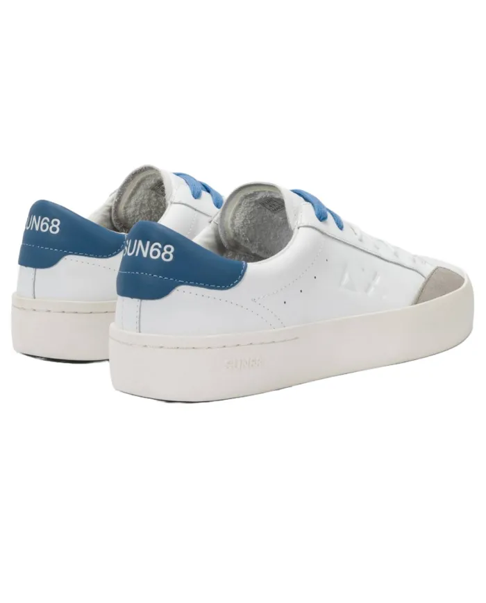 Sneakers Uomo banca/blu avio in pelle Z35140 STREET LEATHER|SUN68 Sneakers Uomo banca/blu avio in pelle Z35140 STREET LEATHER|SUN68