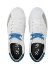 Sneakers Uomo banca/blu avio in pelle Z35140 STREET LEATHER|SUN68