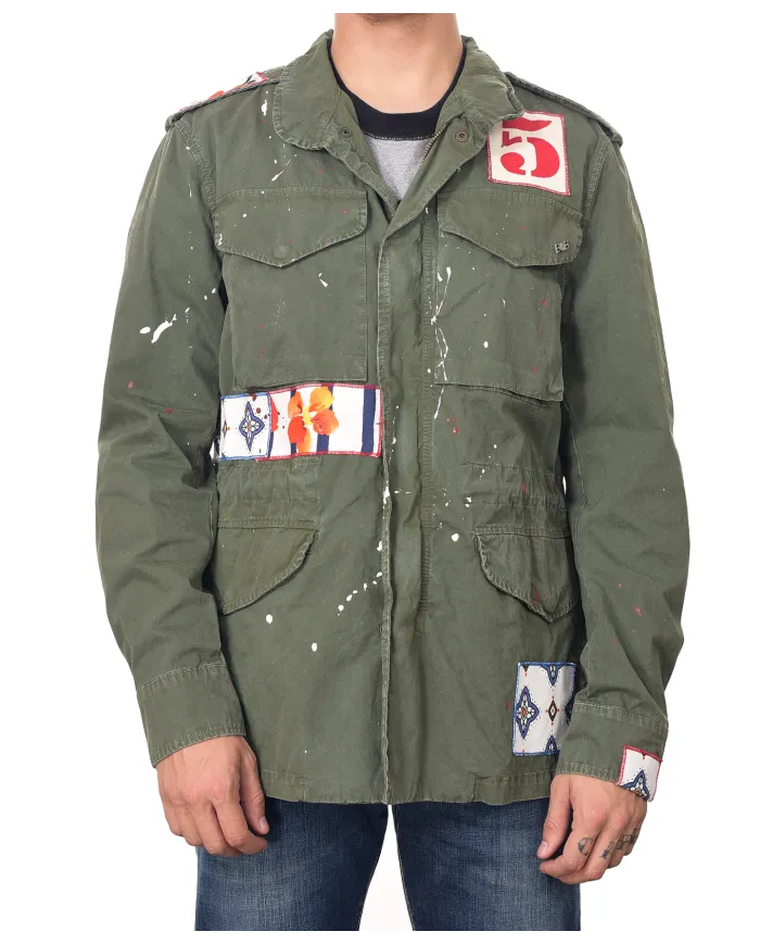 Field Jacket Uomo in cotone con patch applicate ARMY|BOB Field Jacket Uomo in cotone con patch applicate ARMY|BOB