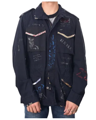 Field Jacket Uomo blu dipinta ARMY 400|BOB Field Jacket Uomo blu dipinta ARMY 400|BOB
