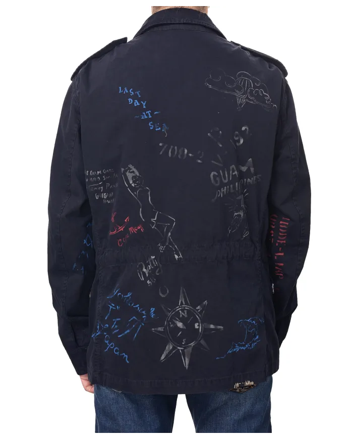 Field Jacket Uomo blu dipinta ARMY 400|BOB Field Jacket Uomo blu dipinta ARMY 400|BOB