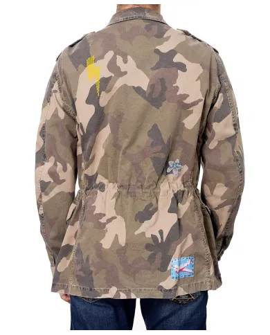 Field Jacket Uomo grigia militare dipinta ARMY/ M|BOB Field Jacket Uomo grigia militare dipinta ARMY/ M|BOB