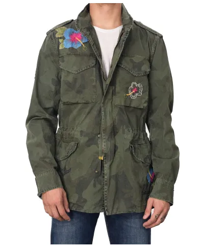 Field Jacket Uomo verde militare dipinta ARMY/ M|BOB Field Jacket Uomo verde militare dipinta ARMY/ M|BOB