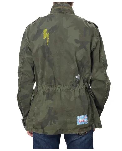 Field Jacket Uomo verde militare dipinta ARMY/ M|BOB Field Jacket Uomo verde militare dipinta ARMY/ M|BOB