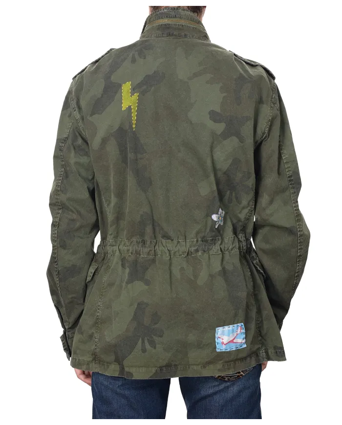 Field Jacket Uomo verde militare dipinta ARMY/ M|BOB Field Jacket Uomo verde militare dipinta ARMY/ M|BOB