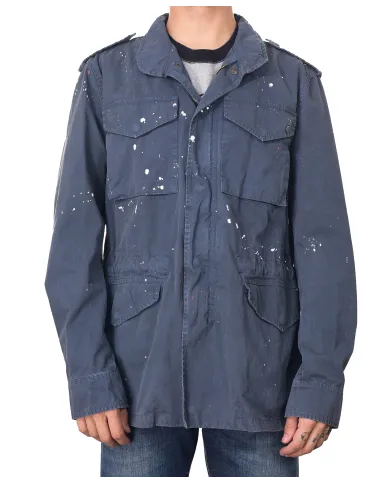 Field Jacket Uomo blu dipinta ARMY/ N1P|BOB Field Jacket Uomo blu dipinta ARMY/ N1P|BOB