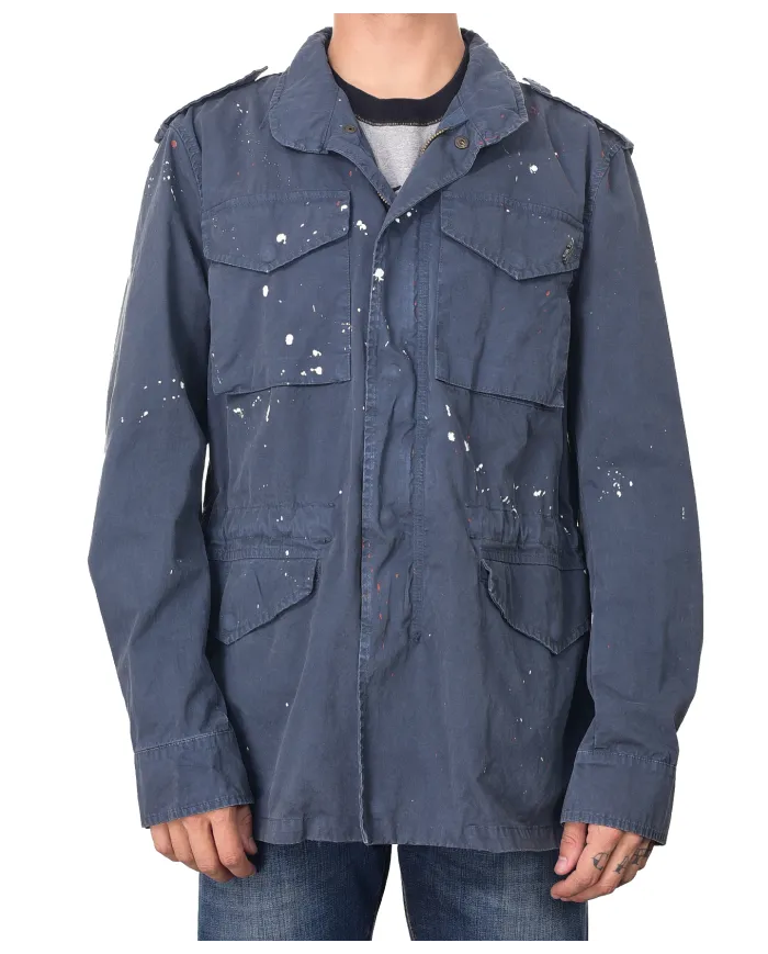 Field Jacket Uomo blu dipinta ARMY/ N1P|BOB Field Jacket Uomo blu dipinta ARMY/ N1P|BOB