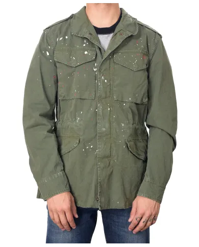 Field Jacket Uomo verde militare dipinta ARMY/ N1P|BOB Field Jacket Uomo verde militare dipinta ARMY/ N1P|BOB