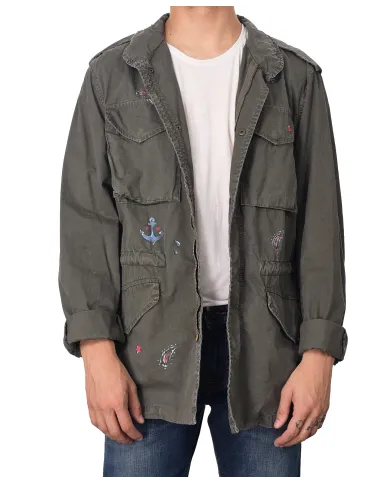 Field Jacket Uomo grigia con motivo mimetico ARMY/N|BOB Field Jacket Uomo grigia con motivo mimetico ARMY/N|BOB