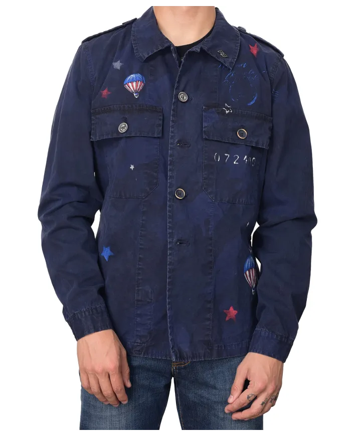 BOB Giacca Uomo FIX-M218 P-EE cotone slim con dettagli dipinti a mano 02 NAVY BOB Giacca Uomo FIX-M218 P-EE cotone slim con dettagli dipinti a mano 02 NAVY