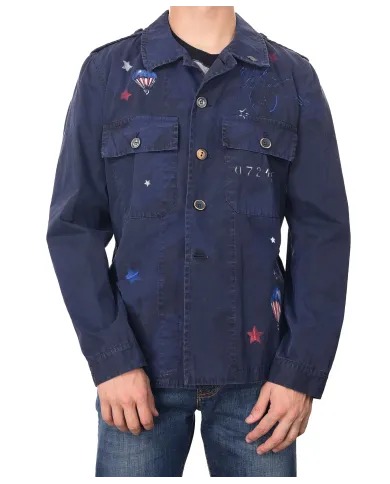 Giacca Uomo blu dipinta FIX-M218|BOB Giacca Uomo blu dipinta FIX-M218|BOB