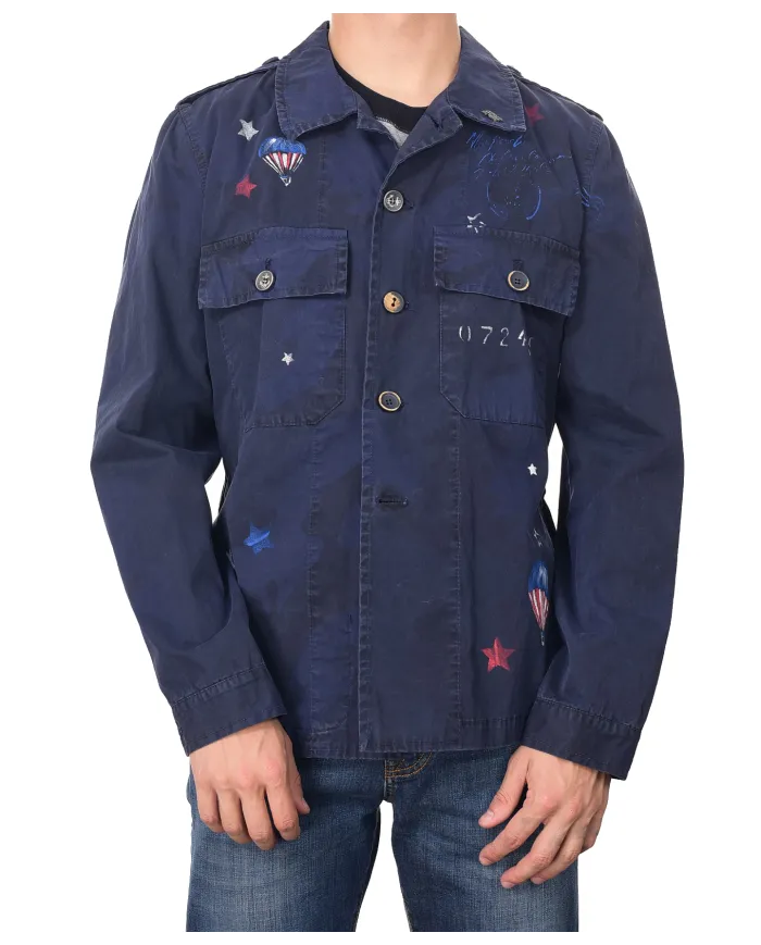 Giacca Uomo blu dipinta FIX-M218|BOB Giacca Uomo blu dipinta FIX-M218|BOB
