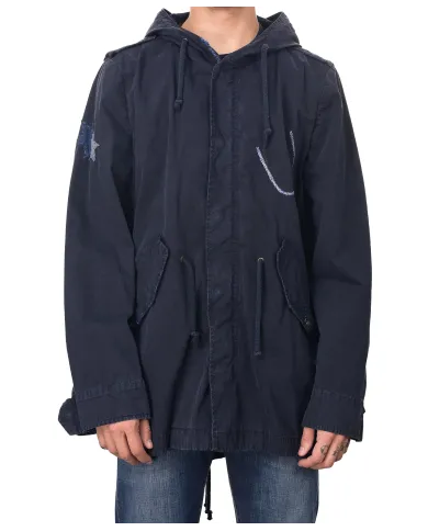 Parka Uomo blu con cappuccio RAIN|BOB Parka Uomo blu con cappuccio RAIN|BOB