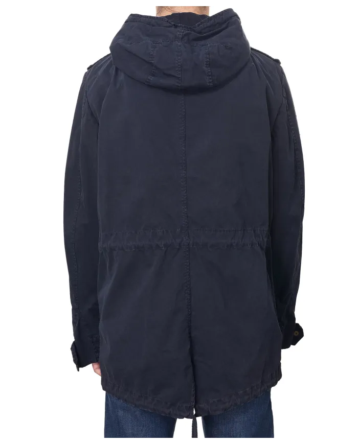 Parka Uomo blu con cappuccio RAIN|BOB Parka Uomo blu con cappuccio RAIN|BOB