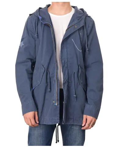 Parka Uomo navy con cappuccio RAIN|BOB Parka Uomo navy con cappuccio RAIN|BOB