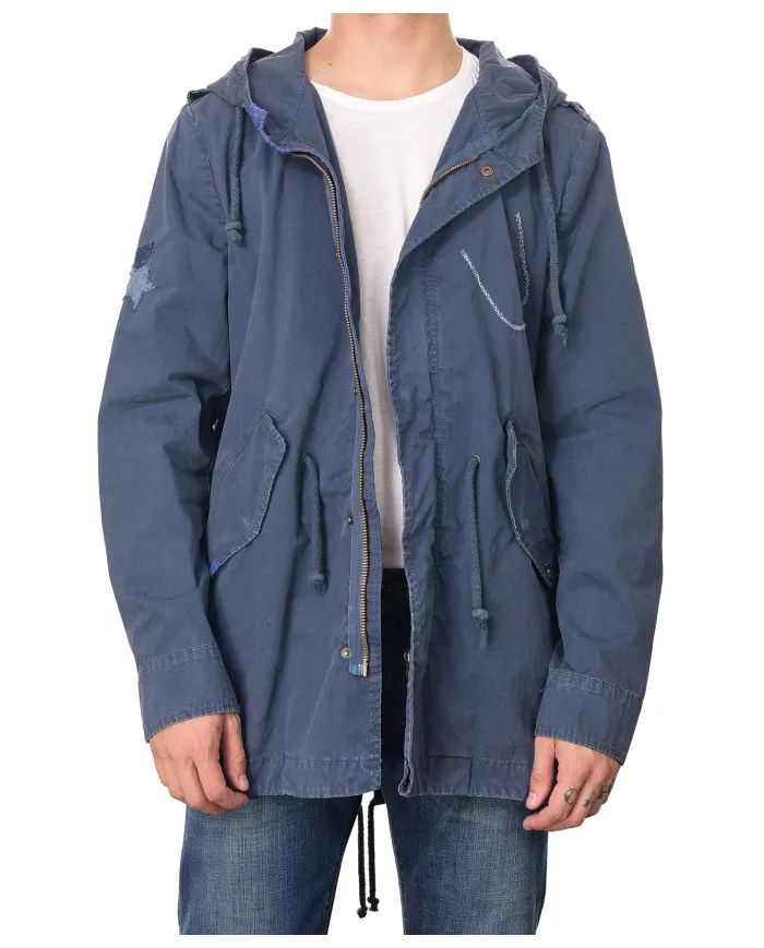 Parka Uomo navy con cappuccio RAIN|BOB Parka Uomo navy con cappuccio RAIN|BOB