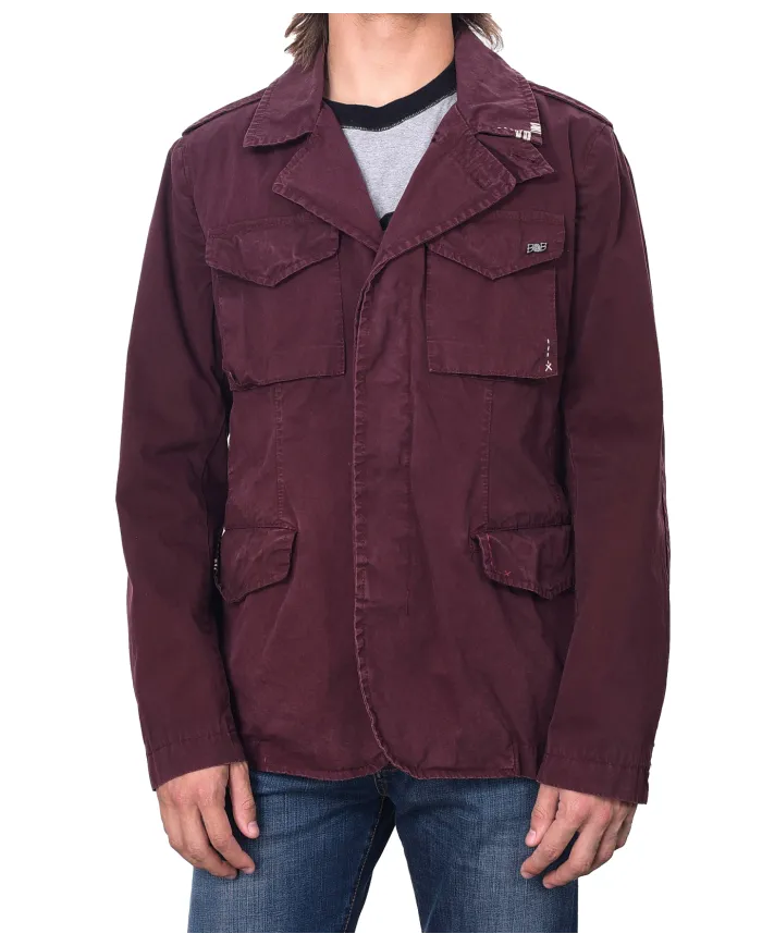 Field Jacket bordeaux con ricami SEEK 218|BOB Field Jacket bordeaux con ricami SEEK 218|BOB