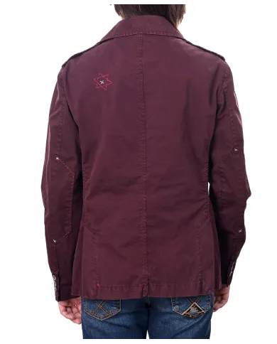 Field Jacket bordeaux con ricami SEEK 218|BOB Field Jacket bordeaux con ricami SEEK 218|BOB