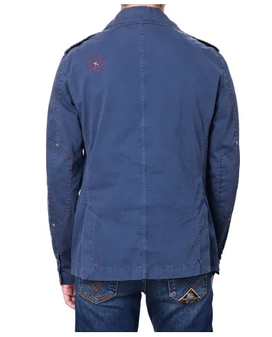 Field Jacket blu con ricami SEEK 218|BOB Field Jacket blu con ricami SEEK 218|BOB