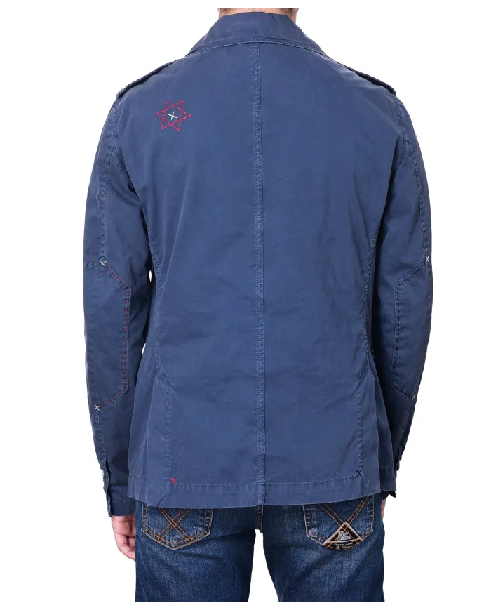 Field Jacket blu con ricami SEEK 218|BOB Field Jacket blu con ricami SEEK 218|BOB