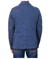 Field Jacket blu con ricami SEEK 218|BOB