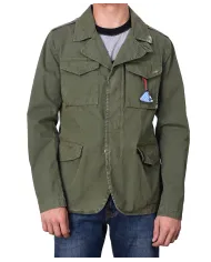 Field Jacket verde militare con ricami SEEK 218|BOB