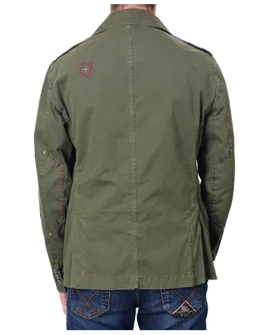 Field Jacket verde militare con ricami SEEK 218|BOB Field Jacket verde militare con ricami SEEK 218|BOB