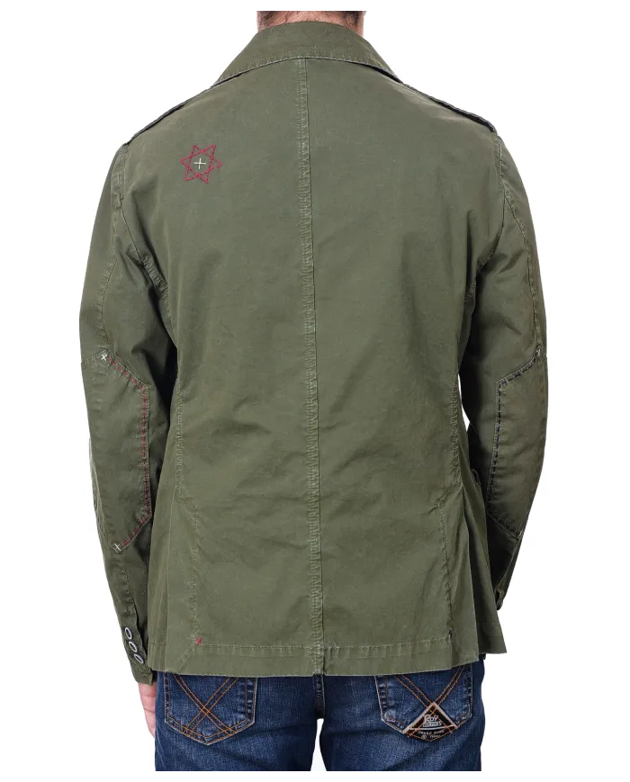 Field Jacket verde militare con ricami SEEK 218|BOB Field Jacket verde militare con ricami SEEK 218|BOB