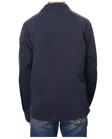 Field Jacket Uomo overshirt blu dipinta SHINE 218|BOB Field Jacket Uomo overshirt blu dipinta SHINE 218|BOB