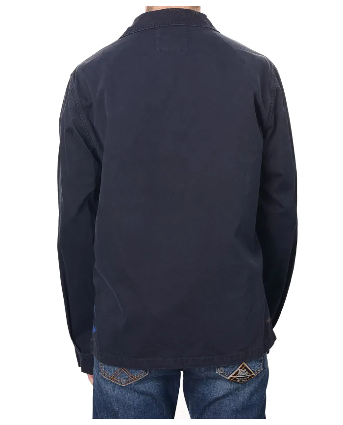 Field Jacket Uomo overshirt blu dipinta SHINE 218|BOB Field Jacket Uomo overshirt blu dipinta SHINE 218|BOB