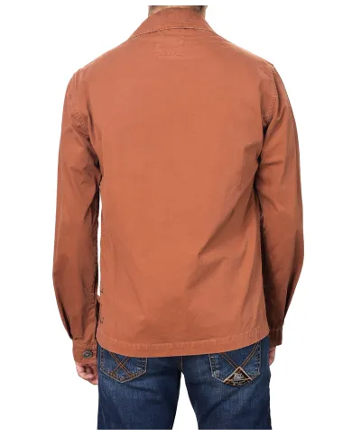 Field Jacket Uomo overshirt arancione ruggine dipinta SHINE 218|BOB Field Jacket Uomo overshirt arancione ruggine dipinta SHINE 218|BOB