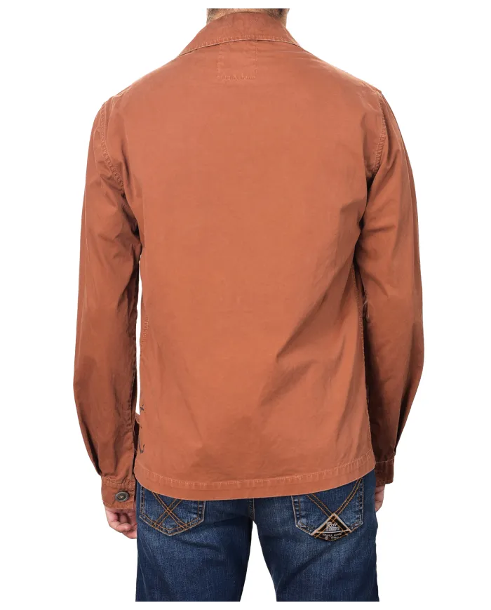 Field Jacket Uomo overshirt arancione ruggine dipinta SHINE 218|BOB Field Jacket Uomo overshirt arancione ruggine dipinta SHINE 218|BOB