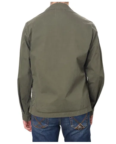 Field Jacket Uomo overshirt verde militare dipinta SHINE 218|BOB Field Jacket Uomo overshirt verde militare dipinta SHINE 218|BOB