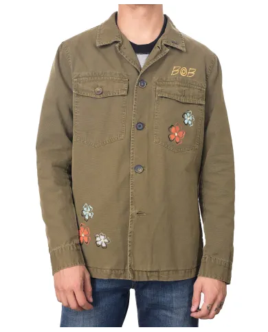 giacca coloniale da uomo con dettagli stampati e logo | BOB giacca coloniale da uomo con dettagli stampati e logo | BOB