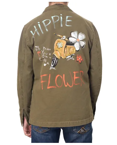 giacca coloniale da uomo con dettagli stampati e logo | BOB giacca coloniale da uomo con dettagli stampati e logo | BOB