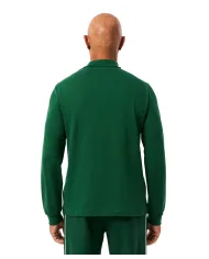 LACOSTE Polo Uomo L1312 AI 25/26 Classic Fit in cotone tinta unita con maniche lunghe 132 VERDE