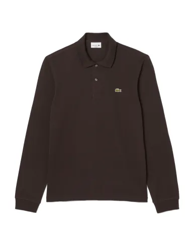 LACOSTE Polo Uomo L1312 AI 25/26 Classic Fit in cotone tinta unita con maniche lunghe SKB MARRONE LACOSTE Polo Uomo L1312 AI 25/26 Classic Fit in cotone tinta unita con maniche lunghe SKB MARRONE