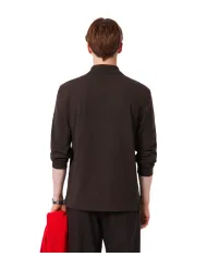 LACOSTE Polo Uomo L1312 AI 25/26 Classic Fit in cotone tinta unita con maniche lunghe SKB MARRONE