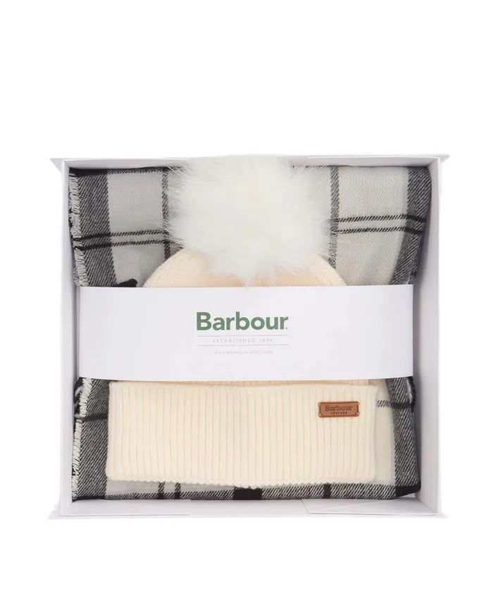 Set Gift Donna cappello e sciarpa panna LGS0054|BARBOUR Set Gift Donna cappello e sciarpa panna LGS0054|BARBOUR