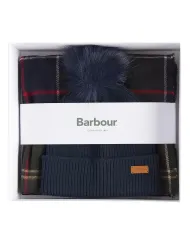 Set Gift Donna cappello e sciarpa blu/verde LGS0054|BARBOUR