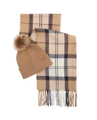 Set Gift Donna cappello e sciarpa cammello LGS0054|BARBOUR