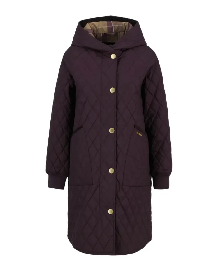 Cappotto Donna lungo trapuntato bordeaux LQU1838 HILARY|BARBOUR Cappotto Donna lungo trapuntato bordeaux LQU1838 HILARY|BARBOUR